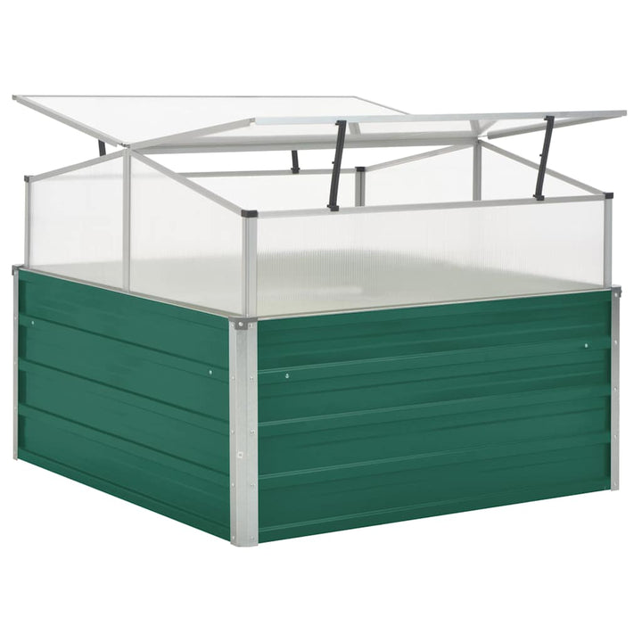 drivhus 100 x 100 x 77 cm galvaniseret stål grøn