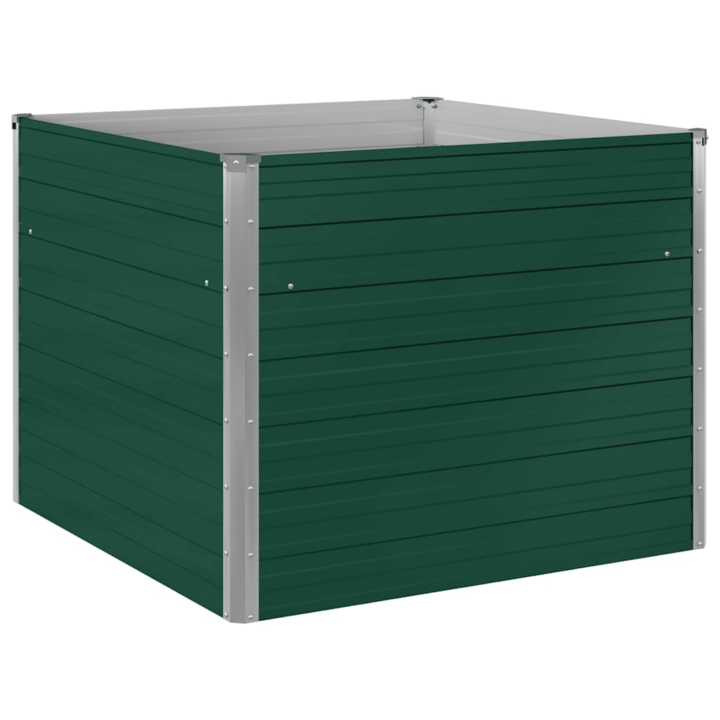hævet havekasse 100 x 100 x 77 galvaniseret stål grøn
