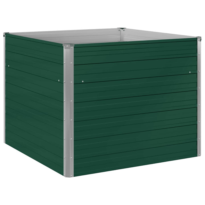 hævet havekasse 100 x 100 x 77 galvaniseret stål grøn