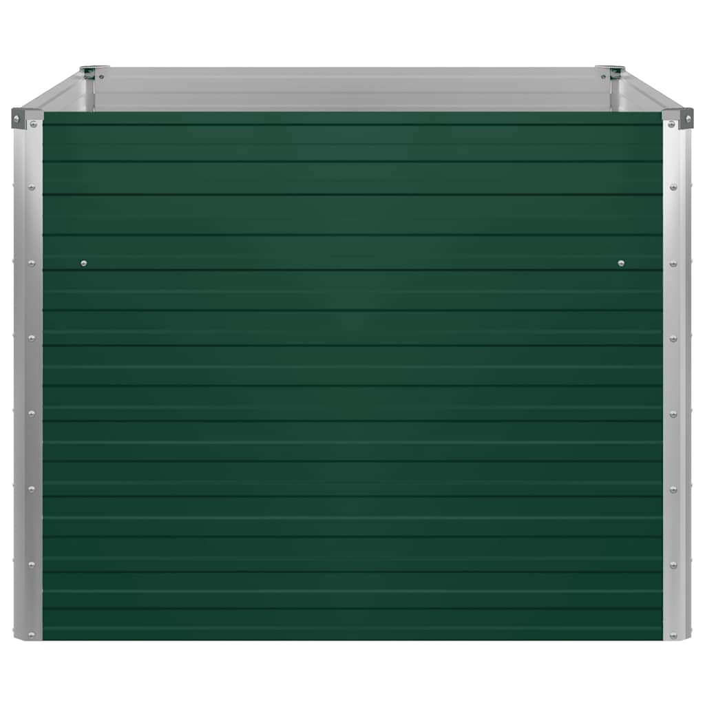 hævet havekasse 100 x 100 x 77 galvaniseret stål grøn