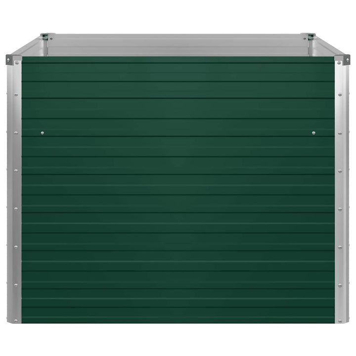 hævet havekasse 100 x 100 x 77 galvaniseret stål grøn
