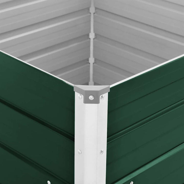 hævet havekasse 100 x 100 x 77 galvaniseret stål grøn