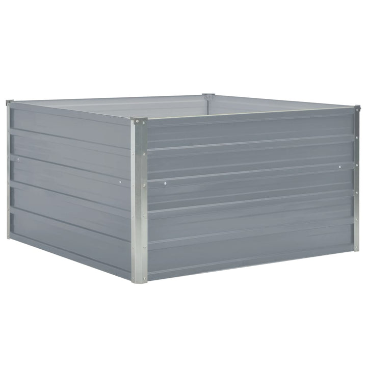 forhøjet blomsterbed 100 x 100 x 45 cm galvaniseret stål grå