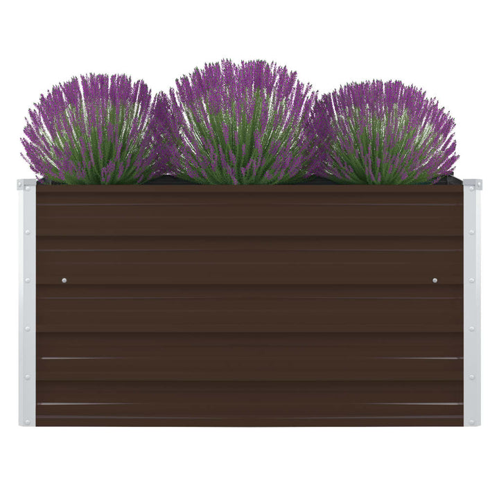 forhøjet plantekasse 100 x 100 x 45 cm galvaniseret stål brun
