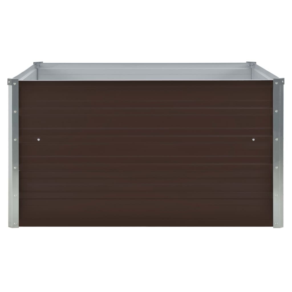 forhøjet plantekasse 100 x 100 x 45 cm galvaniseret stål brun