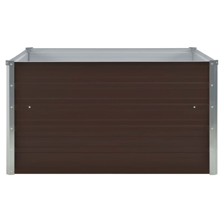 forhøjet plantekasse 100 x 100 x 45 cm galvaniseret stål brun