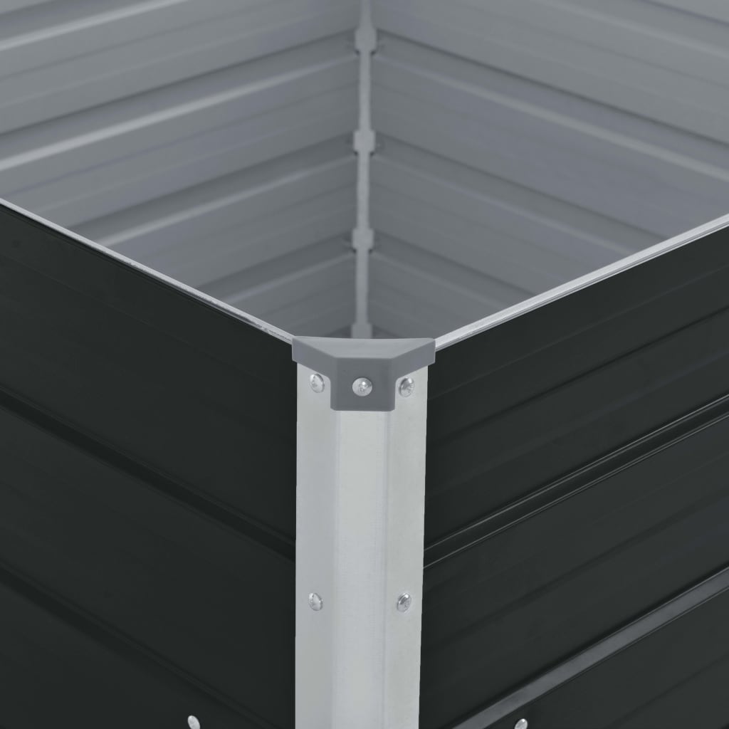 forhøjet plantekasse 100 x 100 x 45 cm galvaniseret stål brun