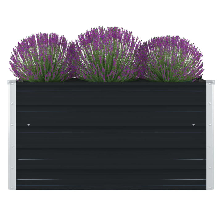 forhøjet blomsterbed 100 x 100 x 45 cm galvaniseret stål grå