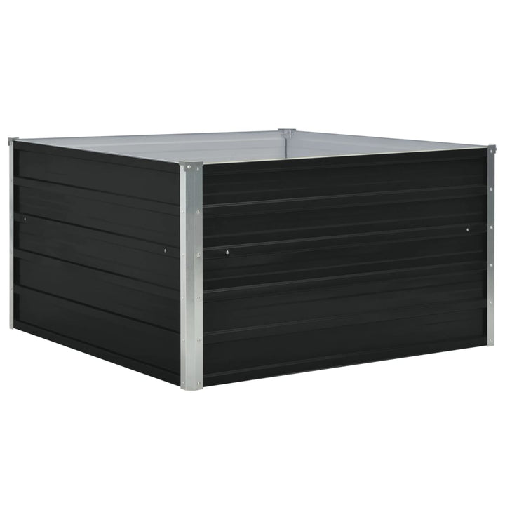 forhøjet blomsterbed 100 x 100 x 45 cm galvaniseret stål grå