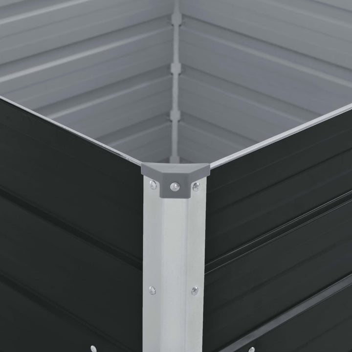 forhøjet blomsterbed 100 x 100 x 45 cm galvaniseret stål grå