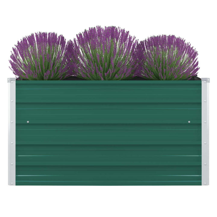 forhøjet blomsterbed 100 x 100 x 45 cm galvaniseret stål grøn