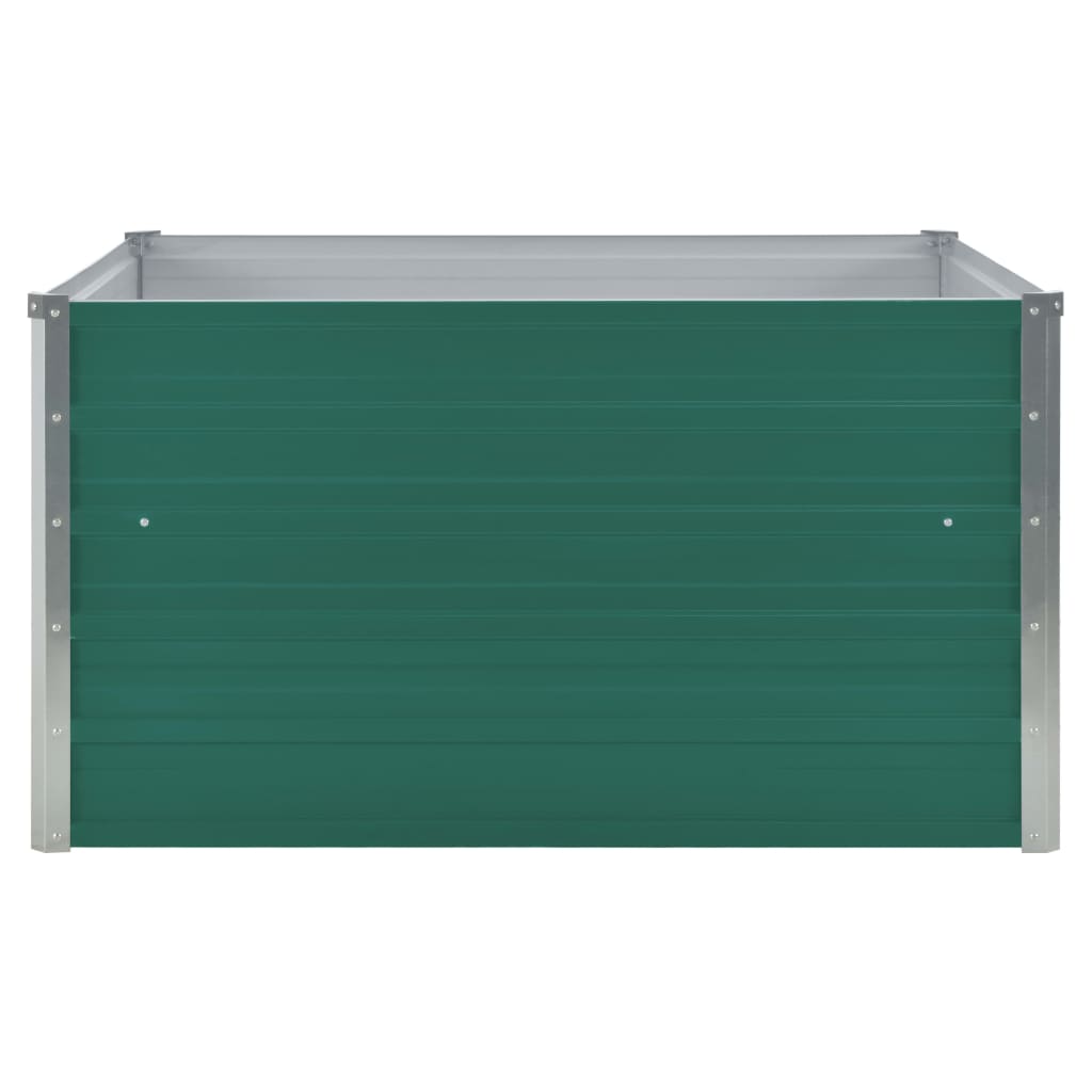 forhøjet blomsterbed 100 x 100 x 45 cm galvaniseret stål grøn