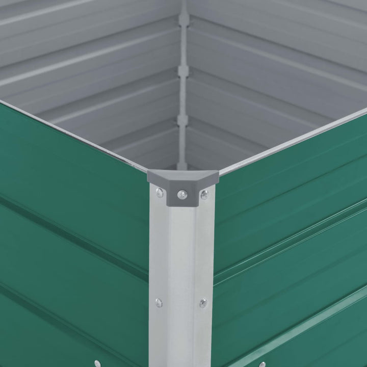 forhøjet blomsterbed 100 x 100 x 45 cm galvaniseret stål grøn