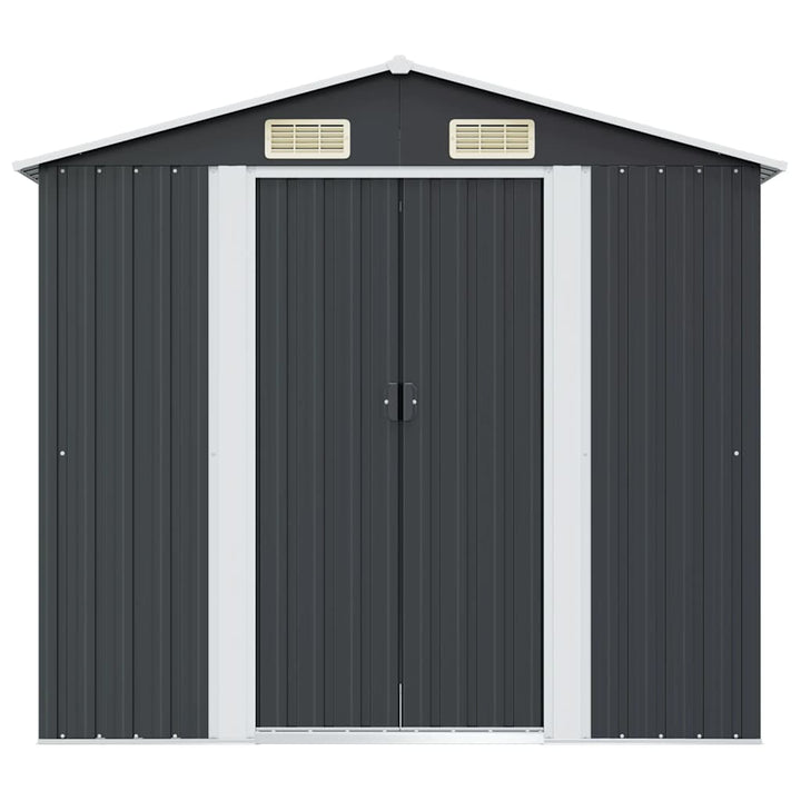 opbevaringsskur til haven 204x132x186 cm stål antracitgrå