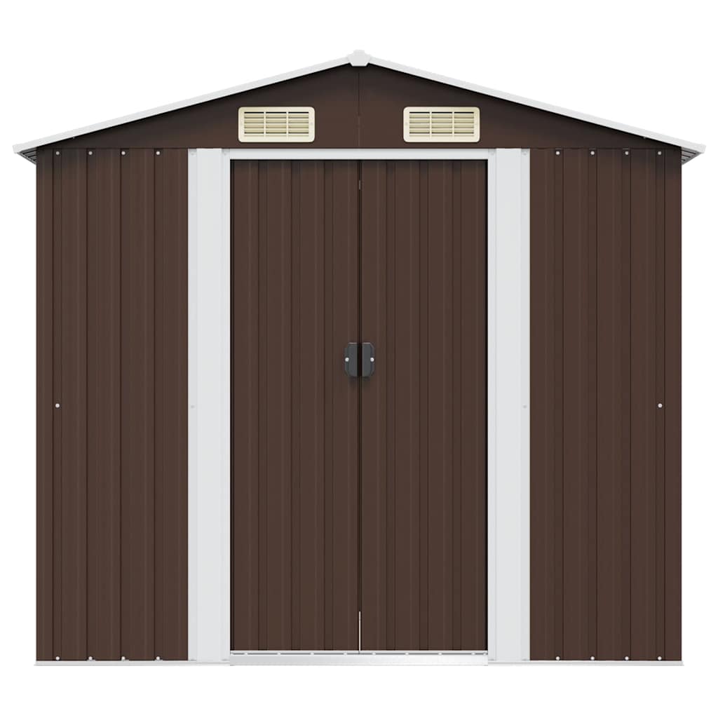 opbevaringsskur til haven 204x132x186 cm stål brun
