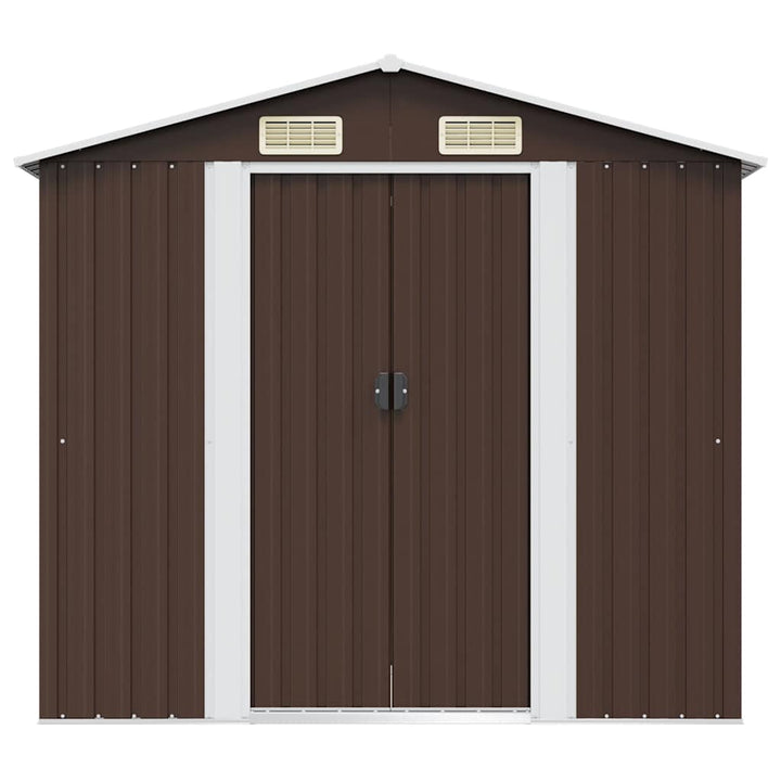 opbevaringsskur til haven 204x132x186 cm stål brun