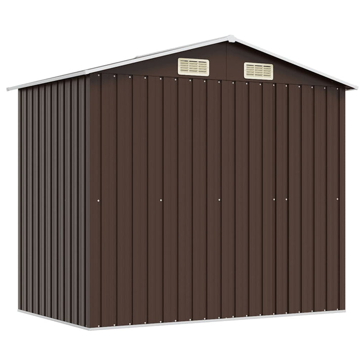 opbevaringsskur til haven 204x132x186 cm stål brun