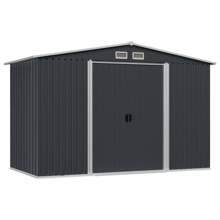 opbevaringsskur til haven 257x205x178 cm stål antracitgrå