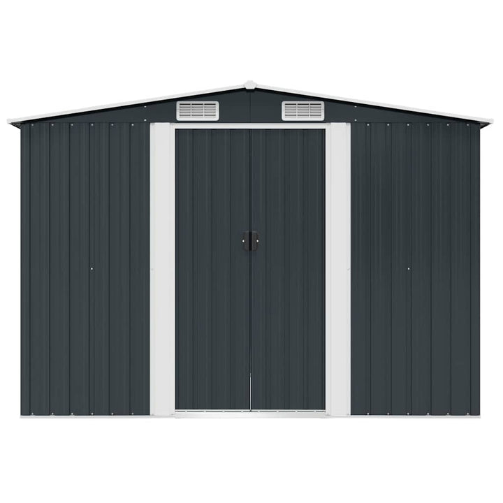 opbevaringsskur til haven 257x205x178 cm stål antracitgrå