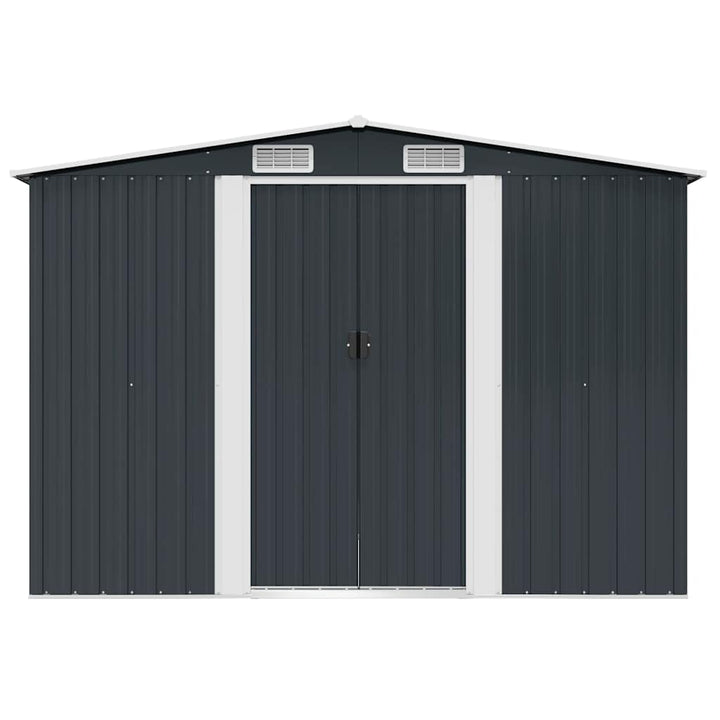 opbevaringsskur til haven 257x205x178 cm stål antracitgrå