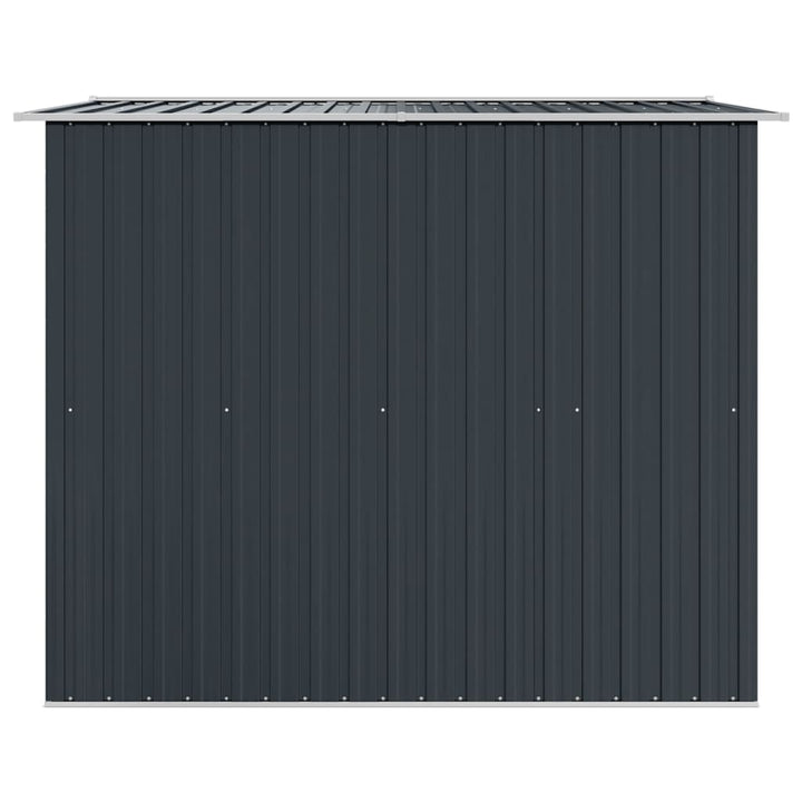opbevaringsskur til haven 257x205x178 cm stål antracitgrå