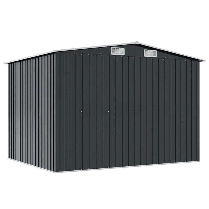 opbevaringsskur til haven 257x205x178 cm stål antracitgrå