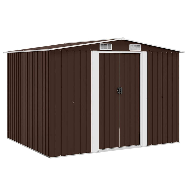 opbevaringsskur til haven 257x205x178 cm stål brun