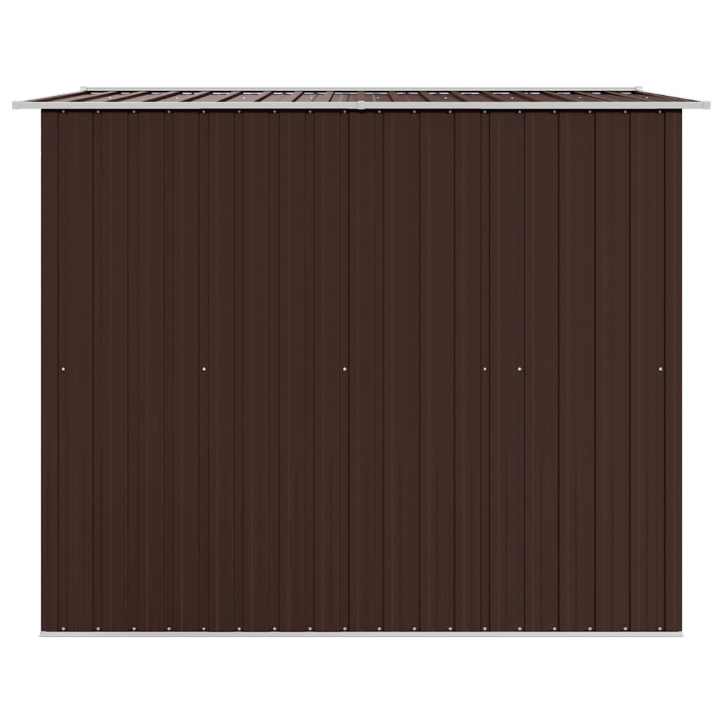 opbevaringsskur til haven 257x205x178 cm stål brun