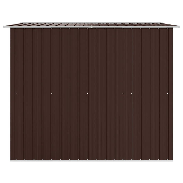 opbevaringsskur til haven 257x205x178 cm stål brun