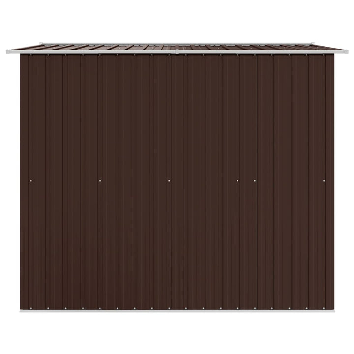 opbevaringsskur til haven 257x205x178 cm stål brun