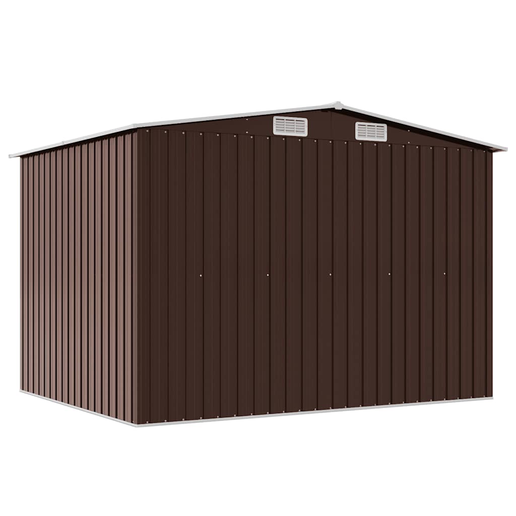 opbevaringsskur til haven 257x205x178 cm stål brun