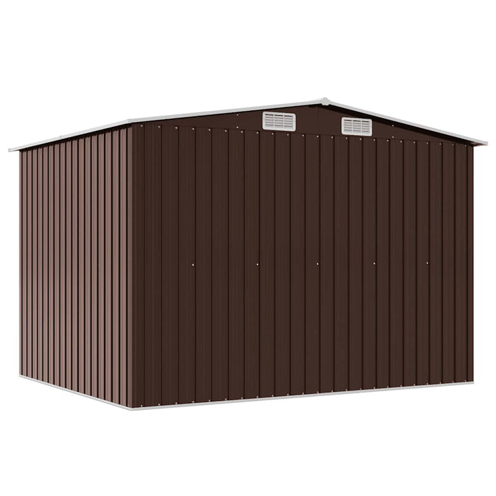 opbevaringsskur til haven 257x205x178 cm stål brun