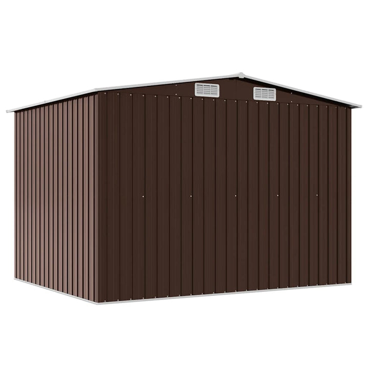 opbevaringsskur til haven 257x205x178 cm stål brun