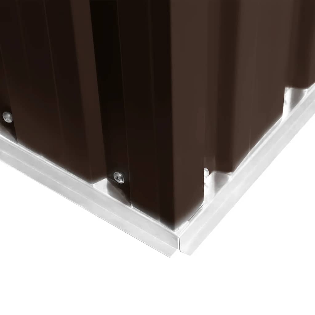 opbevaringsskur til haven 257x205x178 cm stål brun