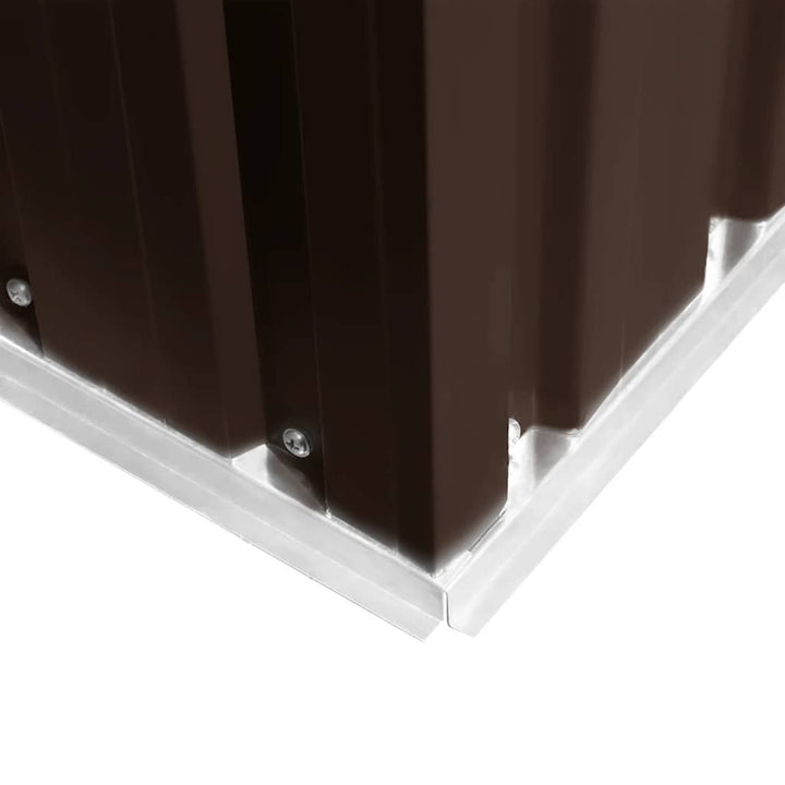 opbevaringsskur til haven 257x205x178 cm stål brun