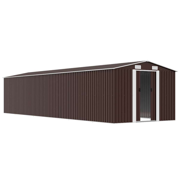 haveskur 257x779x181 cm galvaniseret stål brun