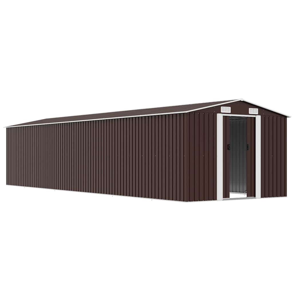 haveskur 257x779x181 cm galvaniseret stål brun