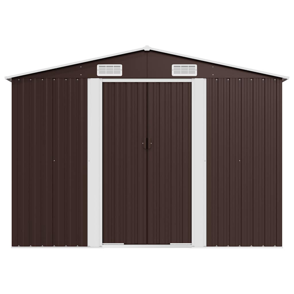 haveskur 257x779x181 cm galvaniseret stål brun