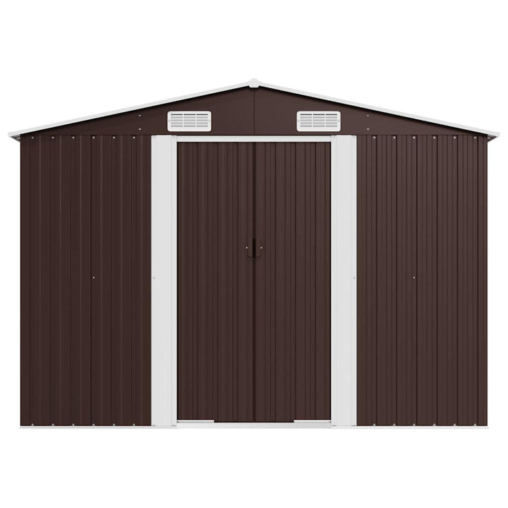 haveskur 257x779x181 cm galvaniseret stål brun