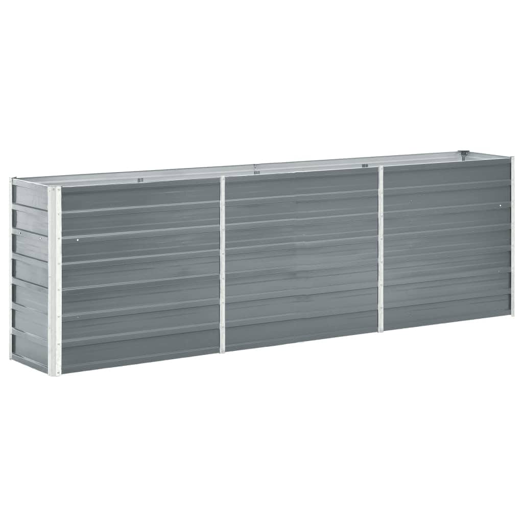 høj plantekasse 240x40x77 cm galvaniseret stål grå
