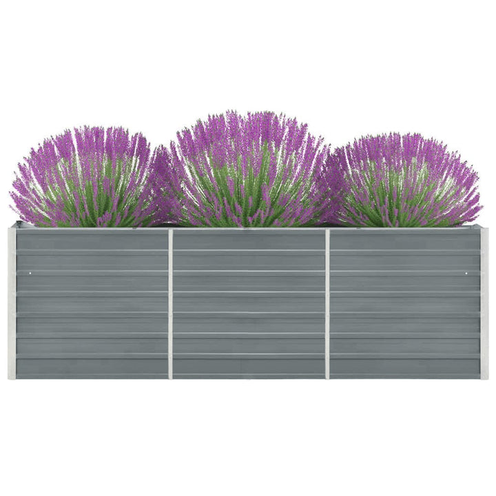 høj plantekasse 240x40x77 cm galvaniseret stål grå