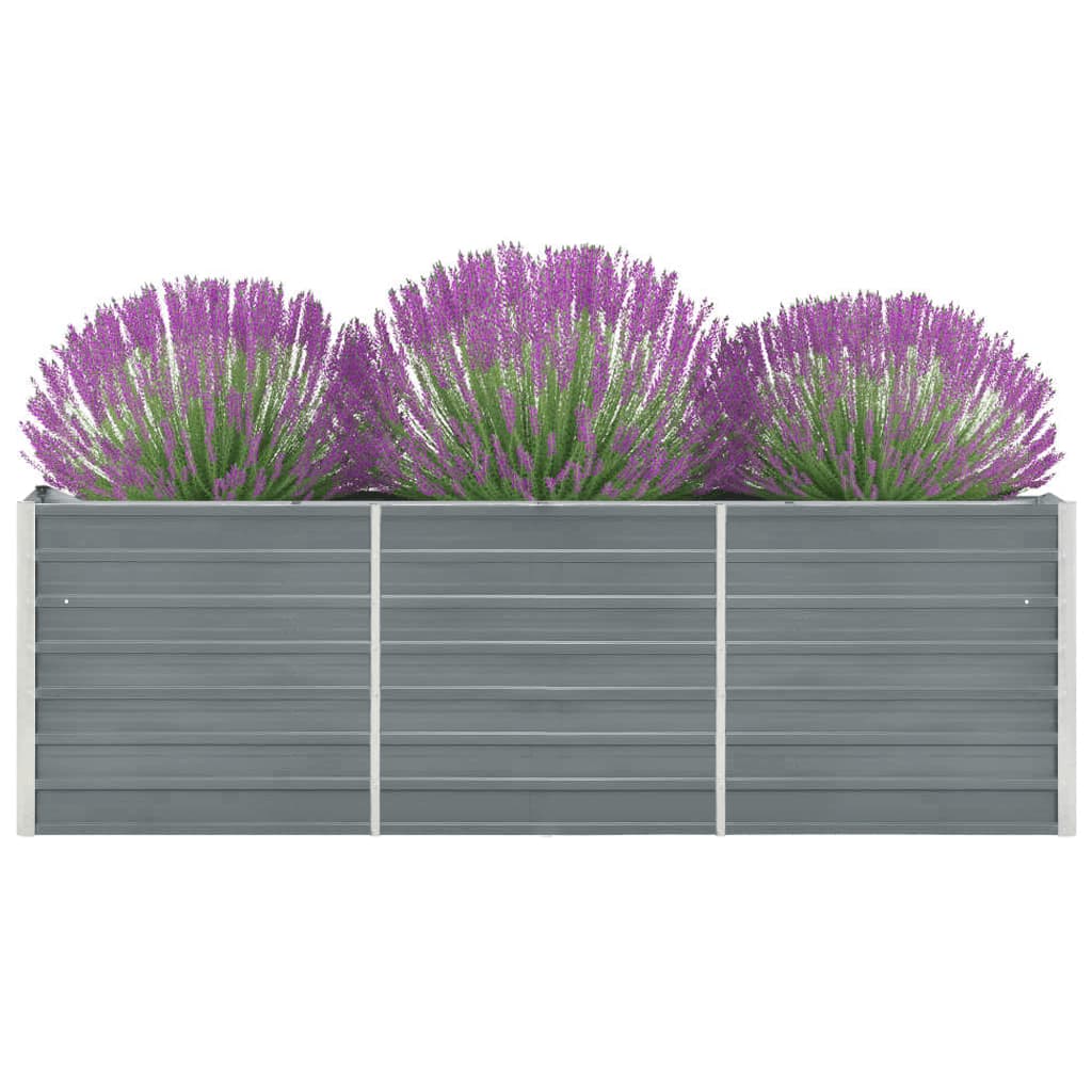 høj plantekasse 240x40x77 cm galvaniseret stål grå