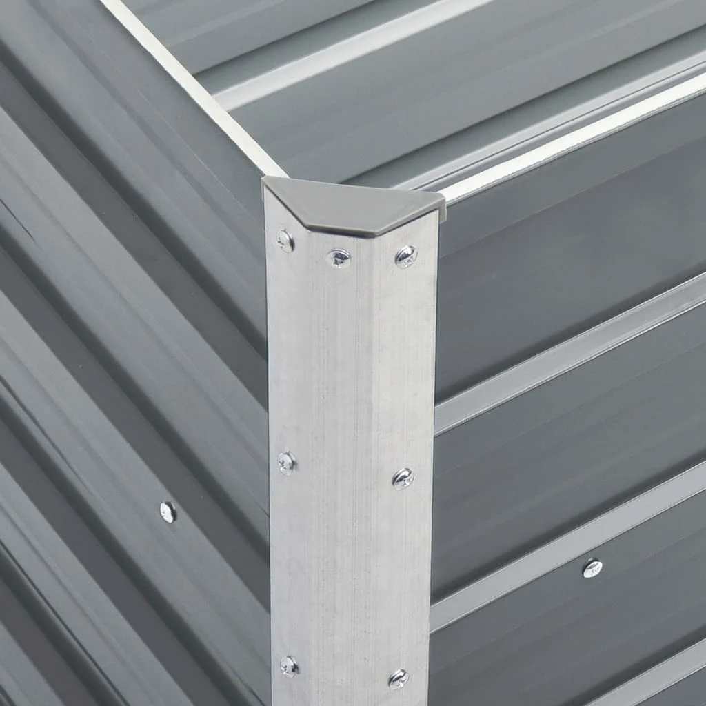 høj plantekasse 240x40x77 cm galvaniseret stål grå