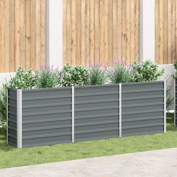 høj plantekasse 240x40x77 cm galvaniseret stål grå