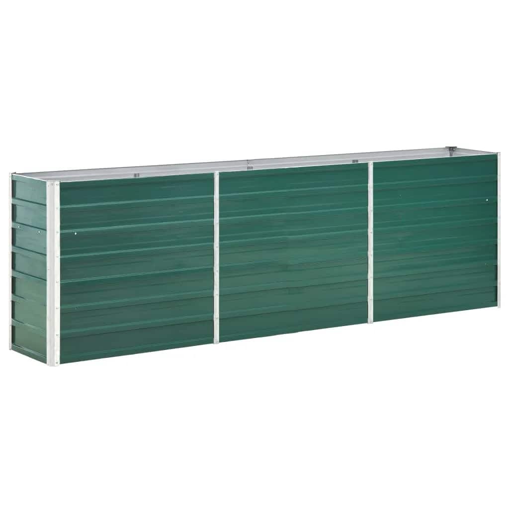forhøjet plantekasse 240x40x77 cm galvaniseret stål grøn