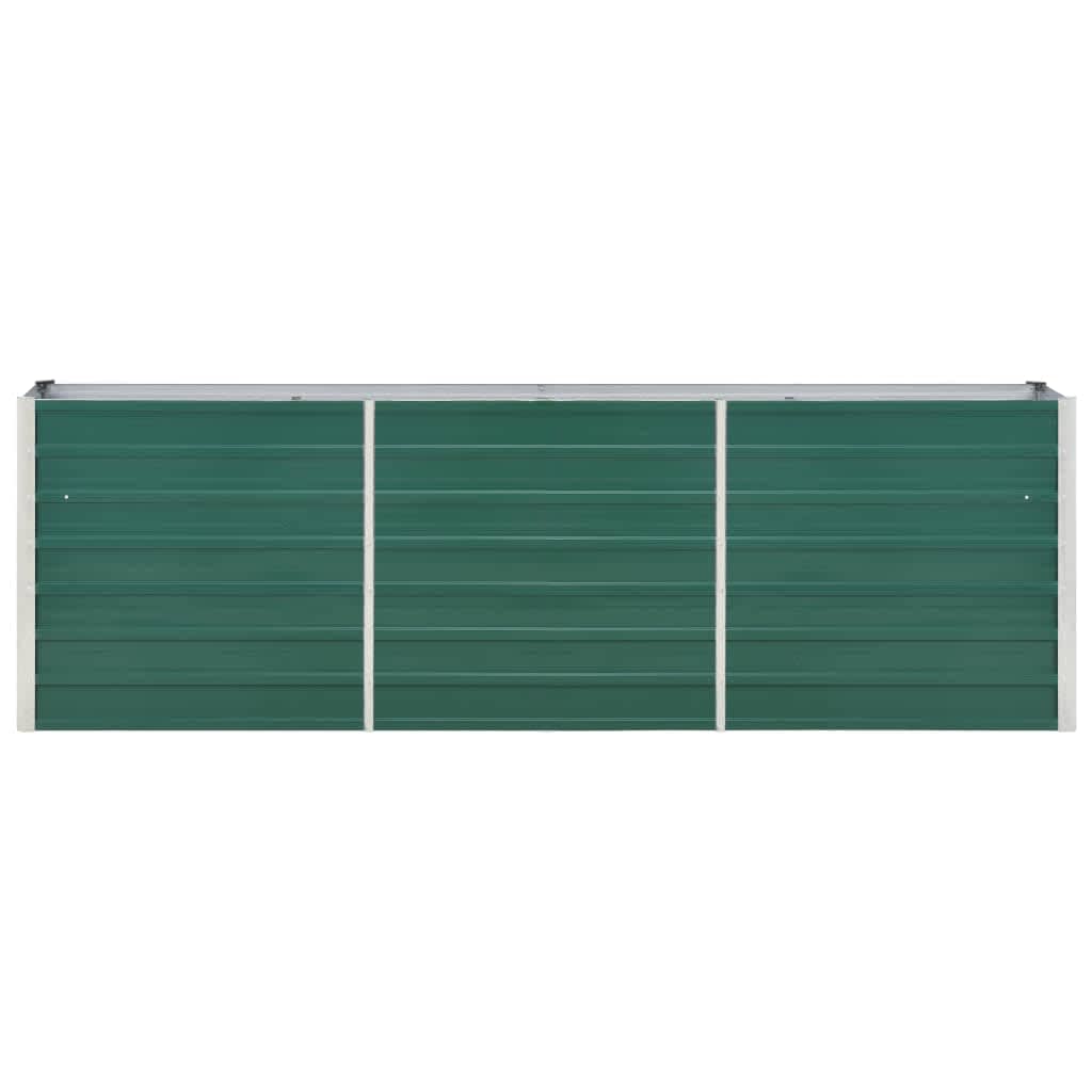 forhøjet plantekasse 240x40x77 cm galvaniseret stål grøn