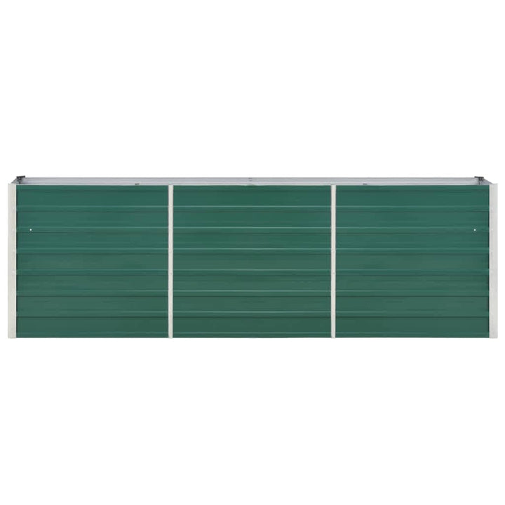 forhøjet plantekasse 240x40x77 cm galvaniseret stål grøn