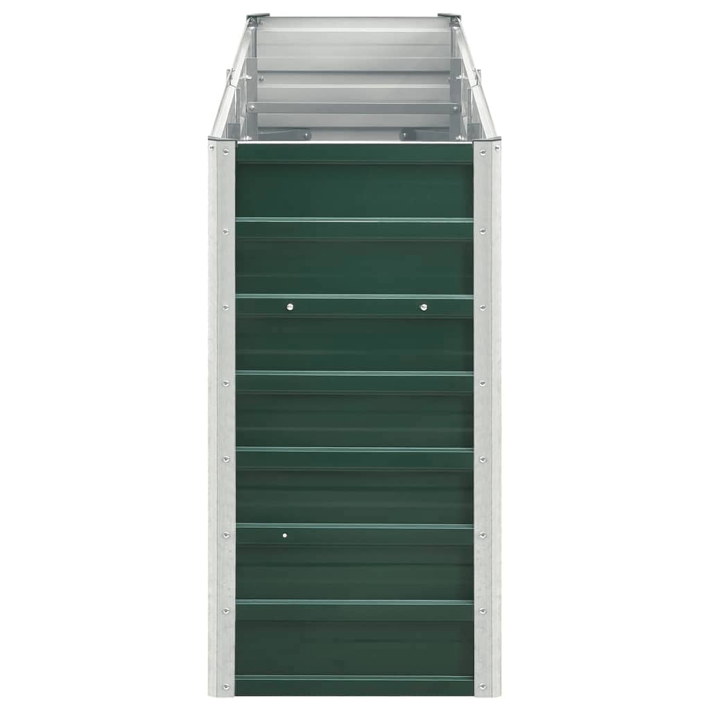 forhøjet plantekasse 240x40x77 cm galvaniseret stål grøn