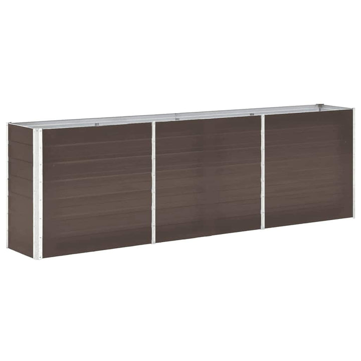 forhøjet plantekasse 240x40x77 cm galvaniseret stål brun