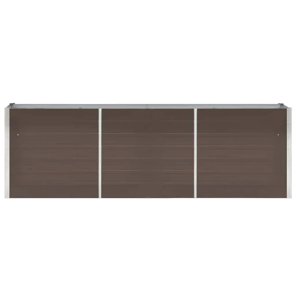 forhøjet plantekasse 240x40x77 cm galvaniseret stål brun